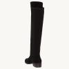 imageJuliet Holy Womens Knee High Boots Round Toe Chunky Block Heels Suede Fashion Winter BootiesBlack