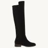 imageJuliet Holy Womens Knee High Boots Round Toe Chunky Block Heels Suede Fashion Winter BootiesBlack