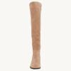 imageJuliet Holy Womens Knee High Boots Round Toe Chunky Block Heels Suede Fashion Winter BootiesBlush Camel