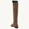 imageJuliet Holy Womens Knee High Boots Round Toe Chunky Block Heels Suede Fashion Winter BootiesCoffee Brown