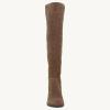 imageJuliet Holy Womens Knee High Boots Round Toe Chunky Block Heels Suede Fashion Winter BootiesCoffee Brown