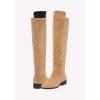 imageJuliet Holy Womens Knee High Boots Round Toe Chunky Block Heels Suede Fashion Winter BootiesLight Brown