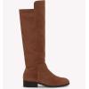 imageJuliet Holy Womens Knee High Boots Round Toe Chunky Block Heels Suede Fashion Winter BootiesRedBrown