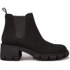imageJuliet Holy Womens Lug Sole Platform Ankle Booties Chelsea Slip on Chunky Block Heel Leather Combat BootsCool Black