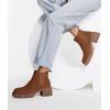 imageJuliet Holy Womens Lug Sole Platform Ankle Booties Chelsea Slip on Chunky Block Heel Leather Combat BootsDark Cognac