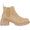 imageJuliet Holy Womens Lug Sole Platform Ankle Booties Chelsea Slip on Chunky Block Heel Leather Combat BootsKhaki