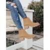 imageJuliet Holy Womens Lug Sole Platform Ankle Booties Chelsea Slip on Chunky Block Heel Leather Combat BootsLight Brown