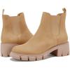 imageJuliet Holy Womens Lug Sole Platform Ankle Booties Chelsea Slip on Chunky Block Heel Leather Combat BootsLight Brown