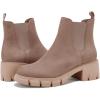 imageJuliet Holy Womens Lug Sole Platform Ankle Booties Chelsea Slip on Chunky Block Heel Leather Combat BootsTaupe