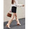imageJuliet Holy Womens Midcalf Boots Chunky Stacked Heel Square Toe Side Zipper Slipon Suede Winter BootiesNude