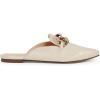 imageJuliet Holy Womens Mules Flats Pointed Toe Backless Loafers Slip on Metal Chain SlidesApricot