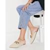 imageJuliet Holy Womens Mules Flats Pointed Toe Backless Loafers Slip on Metal Chain SlidesApricot