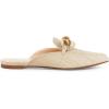 imageJuliet Holy Womens Mules Flats Pointed Toe Backless Loafers Slip on Metal Chain SlidesBeige Yellow