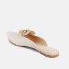 imageJuliet Holy Womens Mules Flats Pointed Toe Backless Loafers Slip on Metal Chain SlidesCream