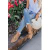 imageJuliet Holy Womens Mules Flats Pointed Toe Backless Loafers Slip on Metal Chain SlidesLight Brown