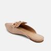 imageJuliet Holy Womens Mules Flats Pointed Toe Backless Loafers Slip on Metal Chain SlidesLight Brown