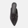 imageJuliet Holy Womens Mules Flats Pointed Toe Backless Loafers Slip on Metal Chain SlidesPlastic Chainblack