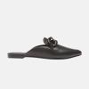 imageJuliet Holy Womens Mules Flats Pointed Toe Backless Loafers Slip on Metal Chain SlidesPlastic Chainblack