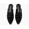 imageJuliet Holy Womens Mules Flats Pointed Toe Backless Loafers Slip on Metal Chain SlidesPlastic Chaincool Black