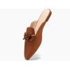 imageJuliet Holy Womens Mules Flats Pointed Toe Backless Loafers Slip on Metal Chain SlidesPlastic Chaindark Brown