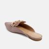 imageJuliet Holy Womens Mules Flats Pointed Toe Backless Loafers Slip on Metal Chain SlidesTaupe