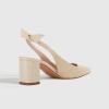 imageJuliet Holy Womens Pumps Pointed Toe Slip on Slingback Cute Bowknot Classic Chunky Block HeelsBeige