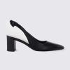 imageJuliet Holy Womens Pumps Pointed Toe Slip on Slingback Cute Bowknot Classic Chunky Block HeelsBlack2