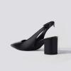 imageJuliet Holy Womens Pumps Pointed Toe Slip on Slingback Cute Bowknot Classic Chunky Block HeelsBlack2