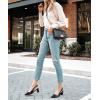 imageJuliet Holy Womens Pumps Pointed Toe Slip on Slingback Cute Bowknot Classic Chunky Block HeelsBlack2