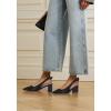 imageJuliet Holy Womens Pumps Pointed Toe Slip on Slingback Cute Bowknot Classic Chunky Block HeelsBlack2