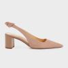 imageJuliet Holy Womens Pumps Pointed Toe Slip on Slingback Cute Bowknot Classic Chunky Block HeelsDusty Blush