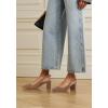 imageJuliet Holy Womens Pumps Pointed Toe Slip on Slingback Cute Bowknot Classic Chunky Block HeelsLight Coffee