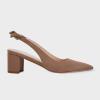 imageJuliet Holy Womens Pumps Pointed Toe Slip on Slingback Cute Bowknot Classic Chunky Block HeelsLight Coffee