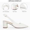 imageJuliet Holy Womens Pumps Pointed Toe Slip on Slingback Cute Bowknot Classic Chunky Block HeelsWhite