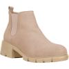 imageJuliet Holy Boys Girls Ankle Boots Platform Chunky Block Heel Slip On Lug Sole Chelsea Booties for Toddler Little Big KidCamel Beige