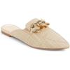 imageJuliet Holy Womens Mules Flats Pointed Toe Backless Loafers Slip on Metal Chain SlidesBeige Yellow