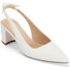 imageJuliet Holy Womens Pumps Pointed Toe Slip on Slingback Cute Bowknot Classic Chunky Block HeelsWhite