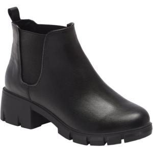 imageJuliet Holy Boys Girls Ankle Boots Platform Chunky Block Heel Slip On Lug Sole Chelsea Booties for Toddler Little Big KidBlack