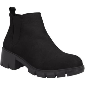 imageJuliet Holy Boys Girls Ankle Boots Platform Chunky Block Heel Slip On Lug Sole Chelsea Booties for Toddler Little Big KidCool Black