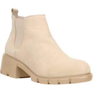imageJuliet Holy Boys Girls Ankle Boots Platform Chunky Block Heel Slip On Lug Sole Chelsea Booties for Toddler Little Big KidNaked Color