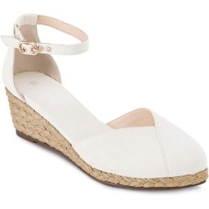 imageJuliet Holy Womens Espadrilles Sandals Closed Toe Platform Ankle Strap Casual Summer WedgesStyle 1 White