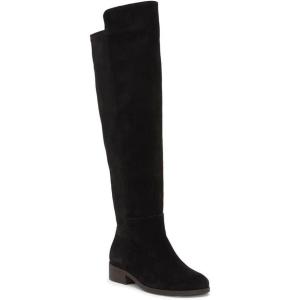 imageJuliet Holy Womens Knee High Boots Round Toe Chunky Block Heels Suede Fashion Winter BootiesBlack
