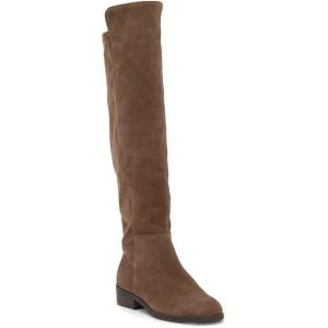 imageJuliet Holy Womens Knee High Boots Round Toe Chunky Block Heels Suede Fashion Winter BootiesCoffee Brown