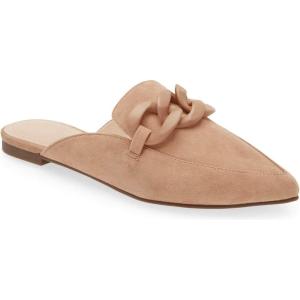 imageJuliet Holy Womens Mules Flats Pointed Toe Backless Loafers Slip on Metal Chain SlidesPlastic Chainblush Camel