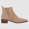 imageJuliet Holy Womens Chelsea Boots Fashion Winter Pointed Toe Chunky Stacked Low Heel Slip On Ankle BootiesBeige