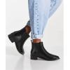 imageJuliet Holy Womens Chelsea Boots Fashion Winter Pointed Toe Chunky Stacked Low Heel Slip On Ankle BootiesBlack
