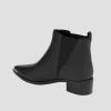 imageJuliet Holy Womens Chelsea Boots Fashion Winter Pointed Toe Chunky Stacked Low Heel Slip On Ankle BootiesBlack