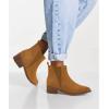 imageJuliet Holy Womens Chelsea Boots Fashion Winter Pointed Toe Chunky Stacked Low Heel Slip On Ankle BootiesBrown