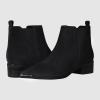 imageJuliet Holy Womens Chelsea Boots Fashion Winter Pointed Toe Chunky Stacked Low Heel Slip On Ankle BootiesCool Black