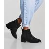 imageJuliet Holy Womens Chelsea Boots Fashion Winter Pointed Toe Chunky Stacked Low Heel Slip On Ankle BootiesCool Black